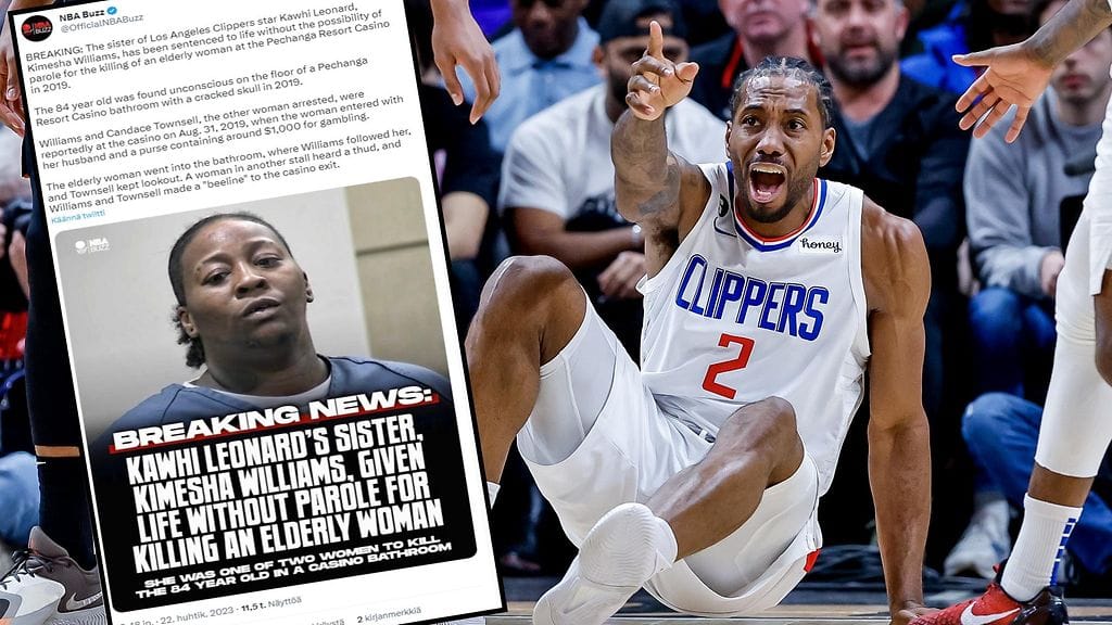 Kawhi Leonardin sisko Kimesha Williams tuomittiin elinkautiseen 84-vuotiaan naisen ryöstömurhasti.