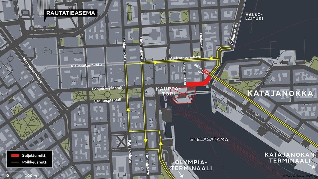 Pohjoismaiden pääministerien vierailu aiheuttaa poikkeusjärjestelyitä Helsingin keskustan liikenteeseen.