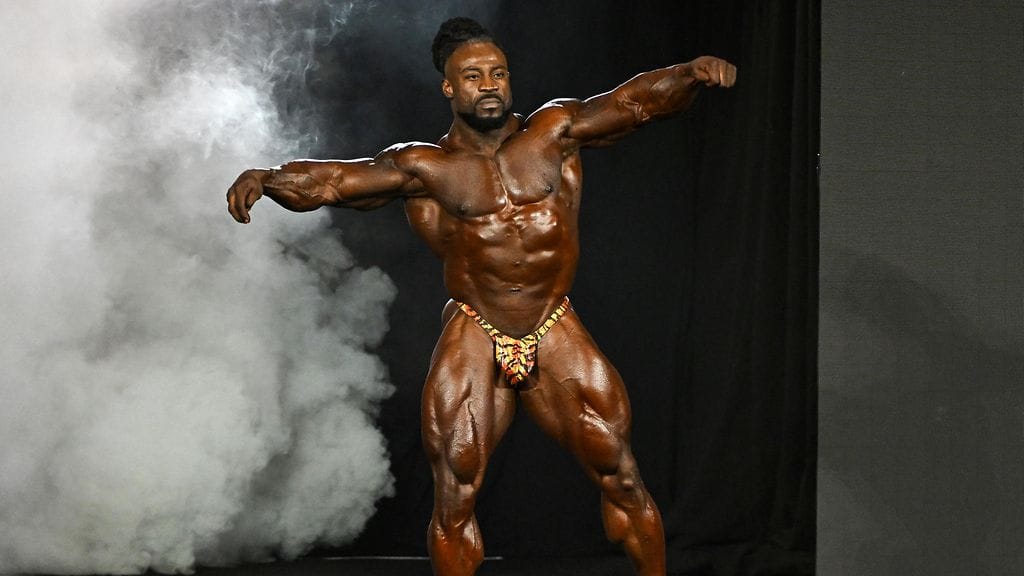 William Bonac ei ollut tyytyväinen tähän kuosiinsa Mr. Olympiassa joulukuussa 2022.