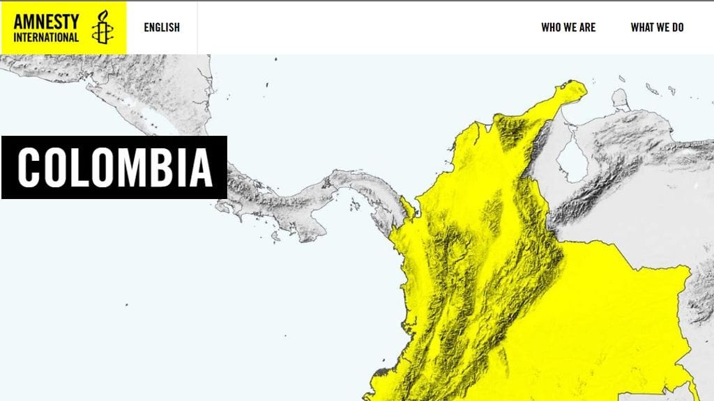 Kuvakaappaus Amnestyn kotisivuilta.