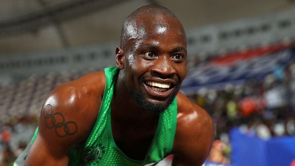 Nijel Amos Dohan Timanttiliigan kilpailussa toukokuussa 2019.