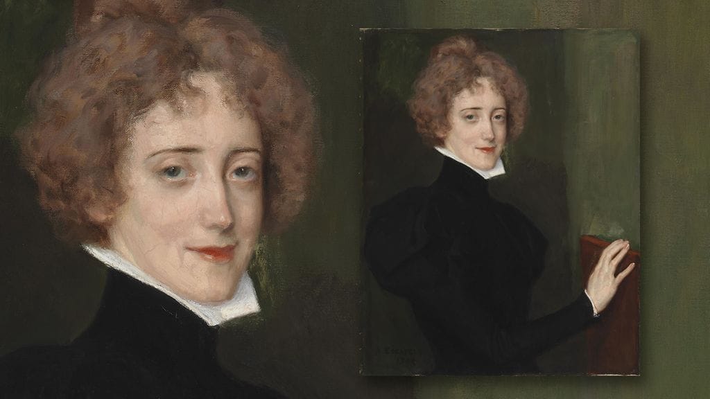 Albert Edelfeltin maalama kirjailijatar Elsa Lindbergin muotokuva vuodelta 1898. (1)