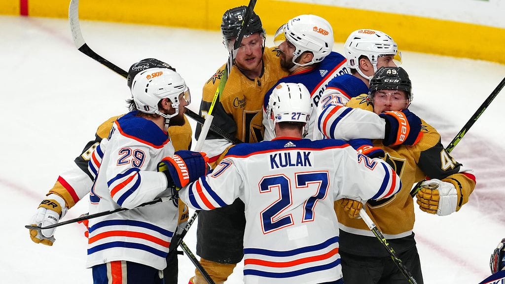 Vegas Golden Knightsin ja Edmonton Oilersin välillä nähtiin kuuma pudotuspelikamppailu.