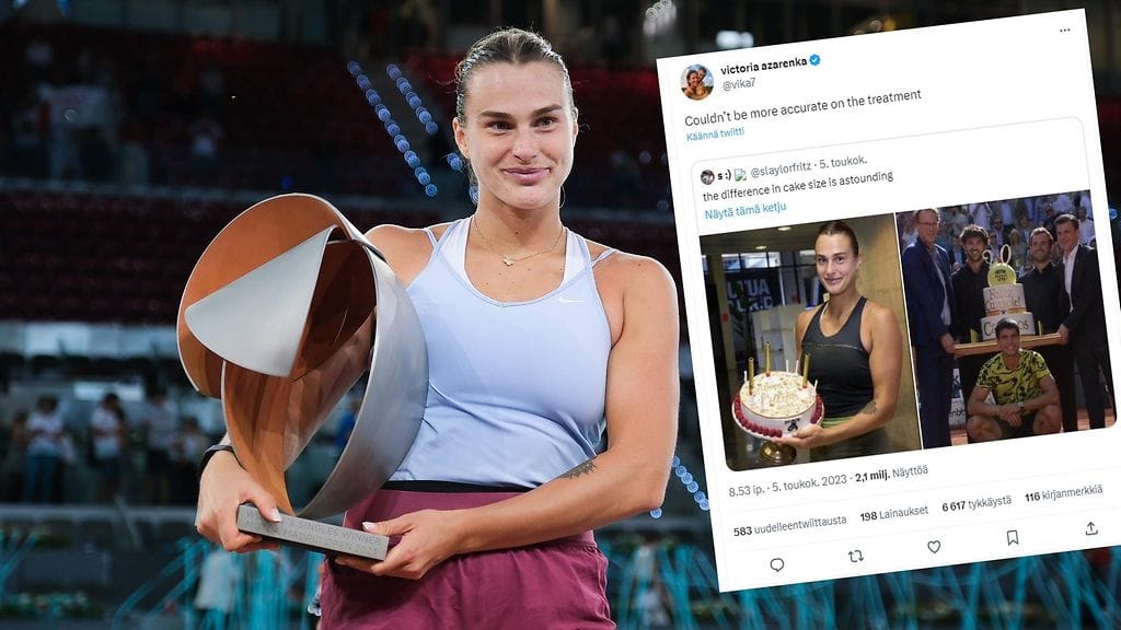 Aryna Sabalenkan saama syntymäpäiväkakku ihmetytti Madridin WTA-turnauksessa.