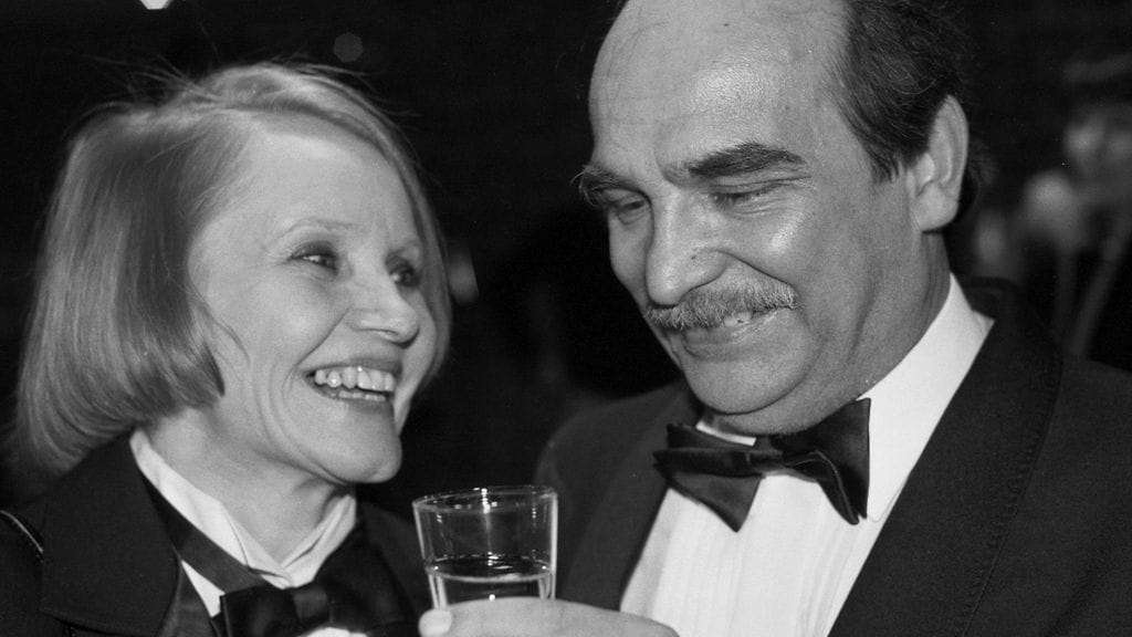 Näyttelijäpariskunta Maija-Liisa ja Mikko Majanlahti (Tampereen Työväenteatteri) juhlivat Maija-Liisan 25 vuoden taiteilijajuhlaa Tampereella 22. huhtikuuta 1985.