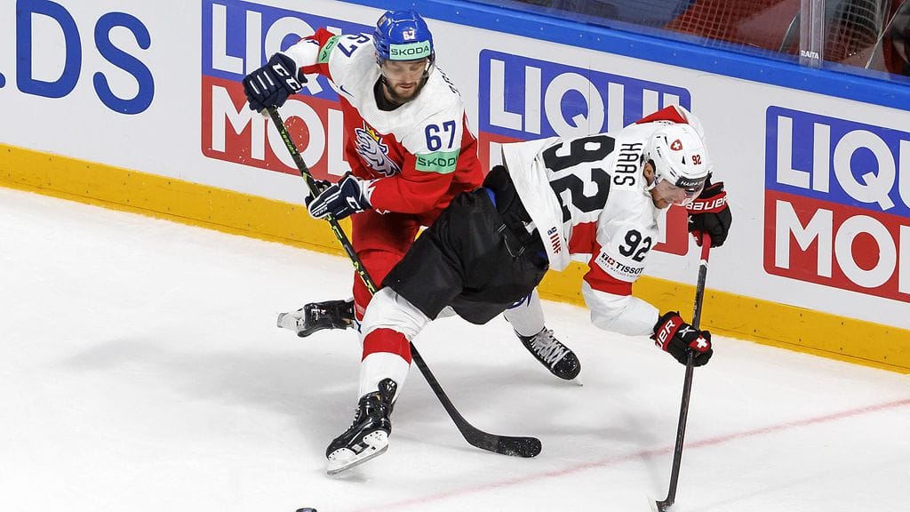 Tshekki ja Sveitsi MM-ottelussa.