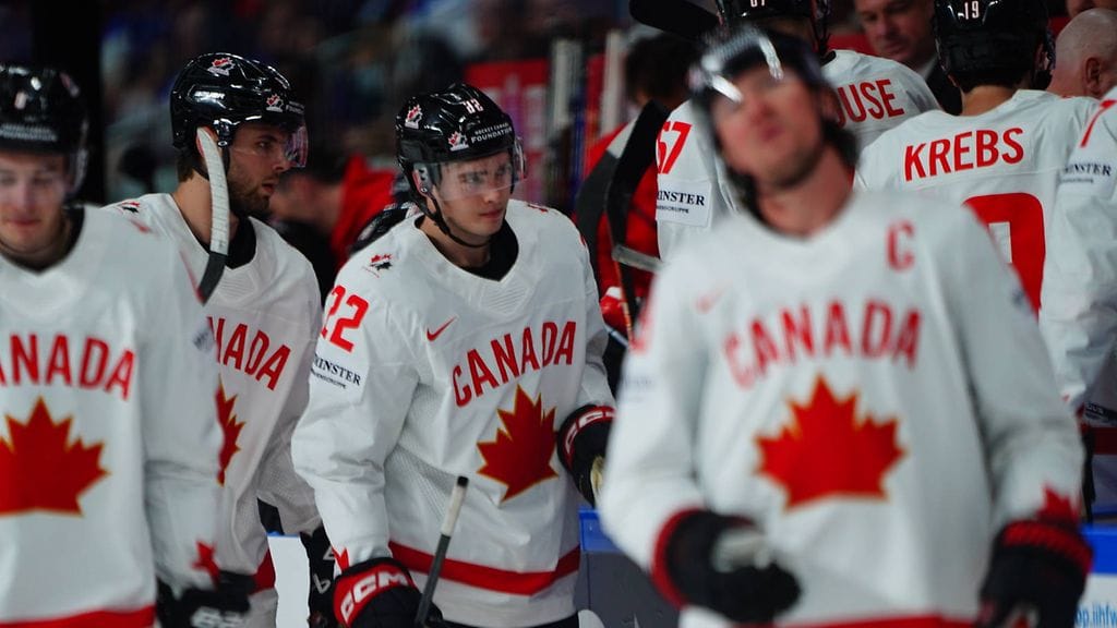 Kanadan pelaajia MM-kisoissa.