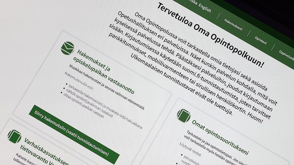 Vika Opintopolku-palveluksessa johti virheellisiin tietoihin korkeakoulupaikan saamisesta.