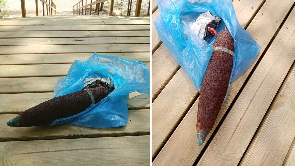 Ammus löytyi, kun oppilaat olivat siivoamassa koulun ympäristöä.