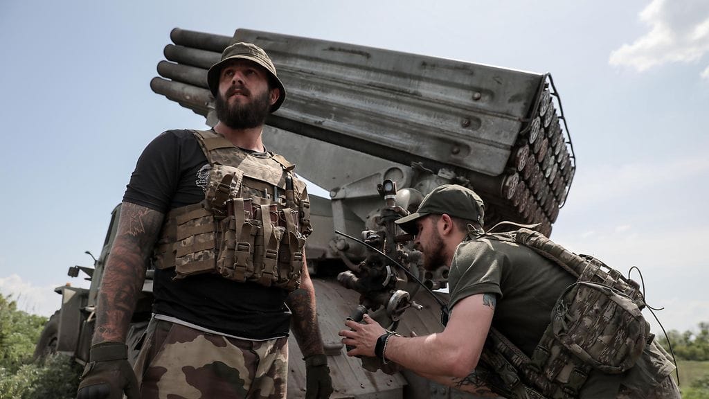 Ukrainalaisia sotilaita Donetskin alueella 19. toukokuuta.