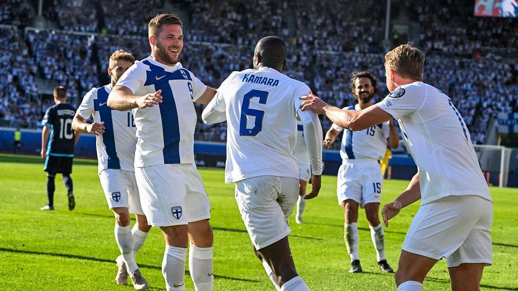 Glen Kamara teki Suomen ensimmäisen maalin.