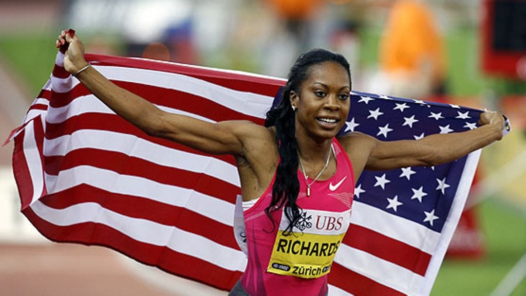 Sanya Richards tuulettaa Zürichissä. Kuva: Alessandro della Bella/EPA.