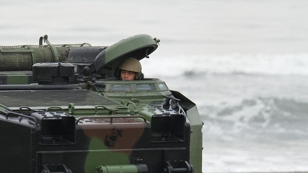 Kuvaa taiwanilaisjoukkojen harjoituksista Yilanin rannikolta Taiwanista toukokuulta.