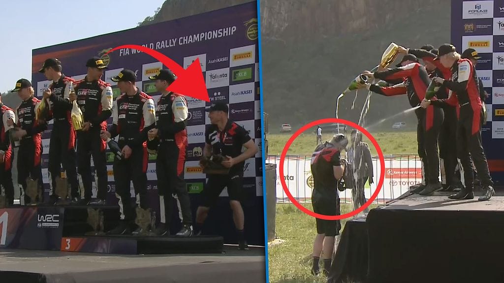 Jari-Matti Latvala yritti pakoon – sai "kostoiskun" samppanjasuihkulla