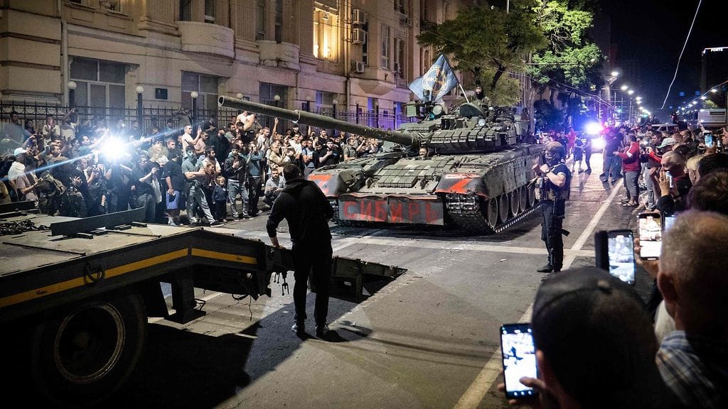 Wagner-taistelijoita Donin Rostovissa 24. kesäkuuta.