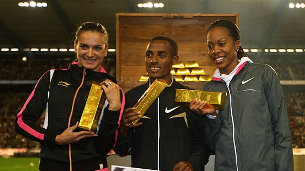 Jelena Isinbajeva, Kenenisa Bekele ja Sanya Richards, kuva: Michael Steele/Getty Images