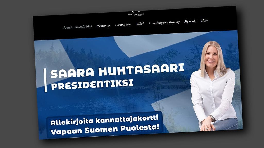 Kuvakaappaus Saara Huhtasaaren sivulta.