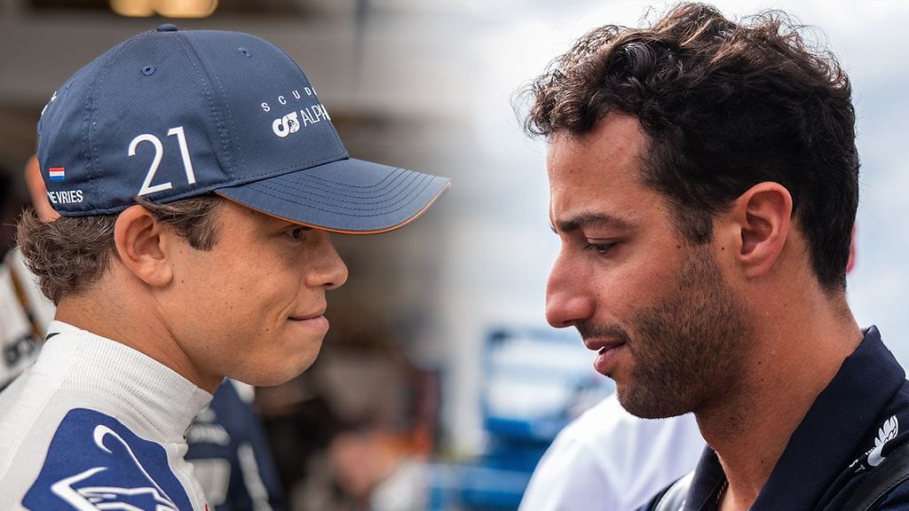 Daniel Ricciardo (oik.) voi korvata Nyck de Vriesin (vas.) kesken kauden.