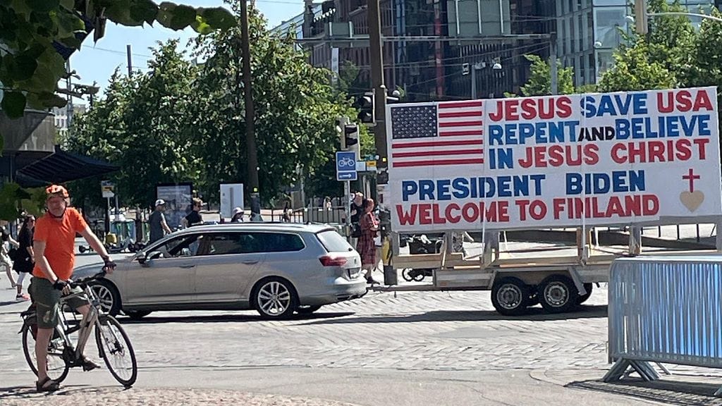 tervetuloa biden -mielenilmaus 13.7.2023