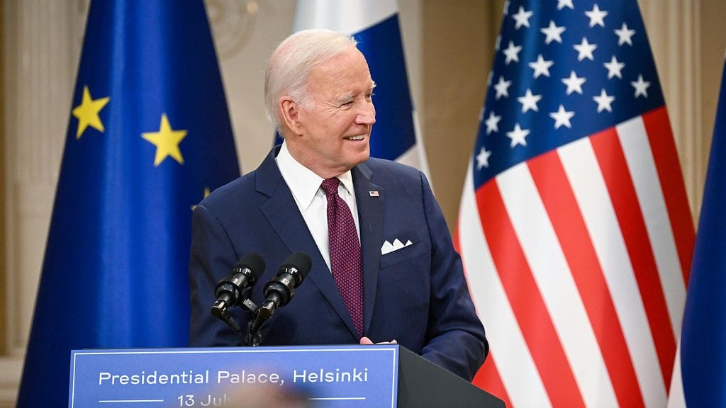 Joe Biden Helsingissä 13. heinäkuuta 2023.