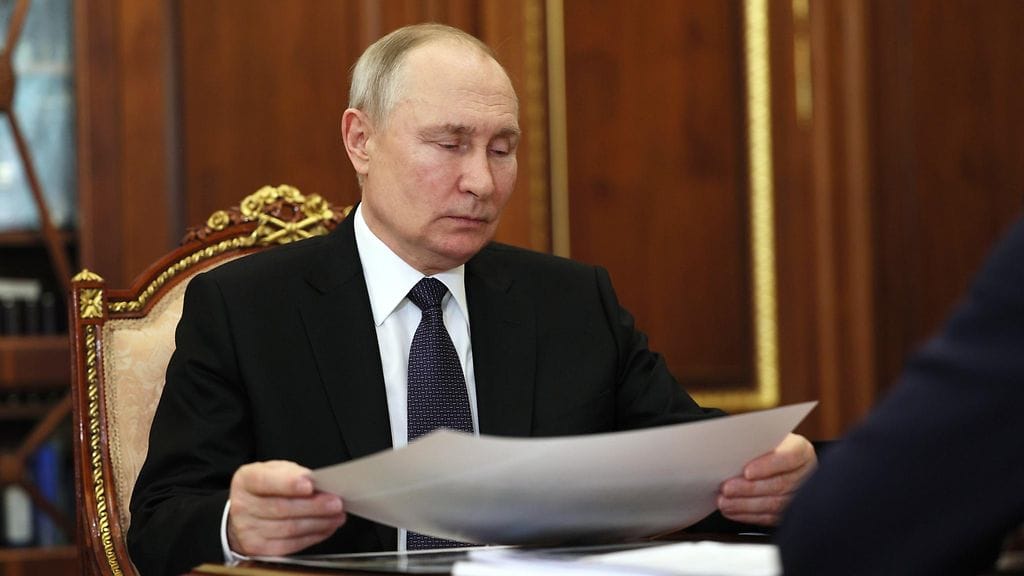 Presidentti Vladimir Putin heinäkuussa 2023.