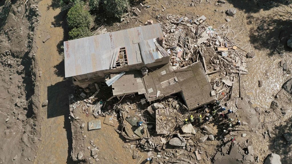 Ilmakuvaa Kolumbian vuoden 2023 maavyöryistä.