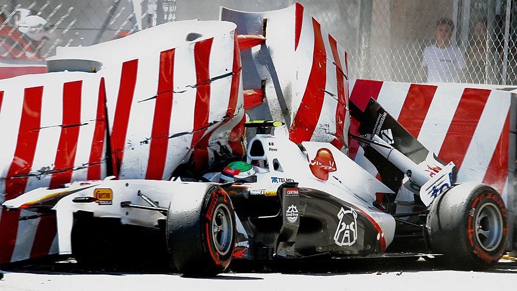 Sergio Perez ulosajonsa jälkeen