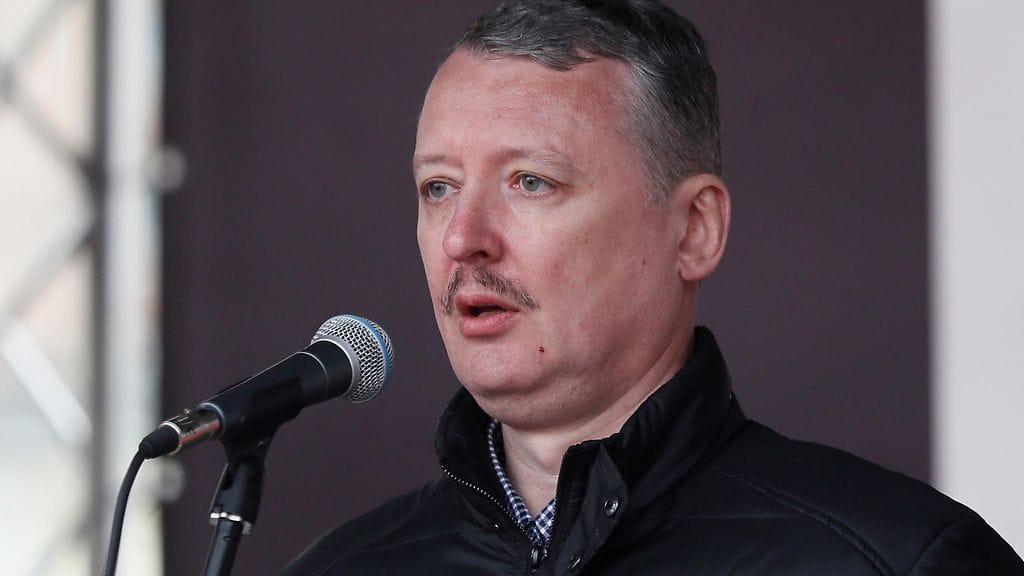 Girkin puhumassa mielenosoituksessa Moskovassa vuonna 2019.