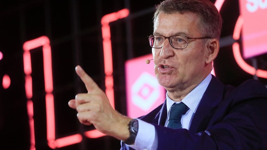 Partido Popularin johtaja Albert Nunez Feijoo Madridissa 8.6.2023.