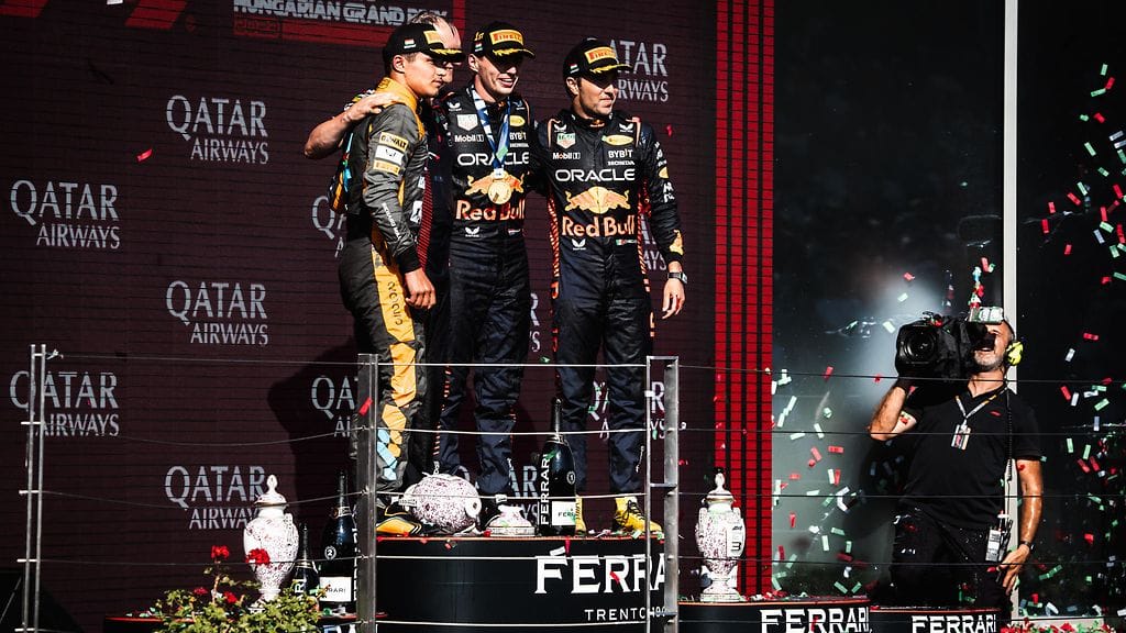Lando Norris rikkoi Max Verstappenin palkintopystin Unkarin GP:ssä.