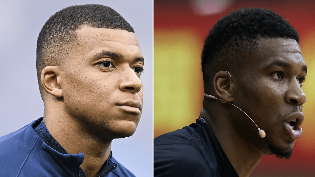 Giannis Antetokounmpo (oik.) otti kantaa Kylian Mbappen siirtosaagaan.