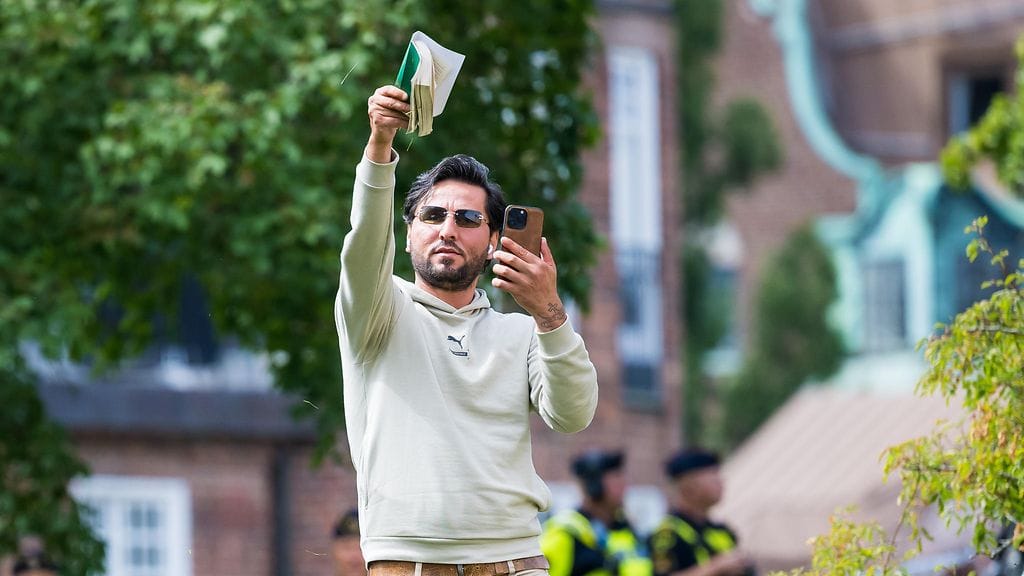 Kuvassa Koraaneja polttanut Salwan Momika Tukholmassa 20. heinäkuuta 2023.