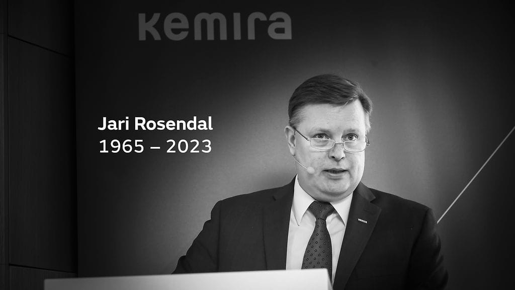 Teollisuuskemikaaliyhtiö Kemiran toimitusjohtaja, vuorineuvos Jari Rosendal on kuollut. Kuvassa Rosendal vuonna 2018.