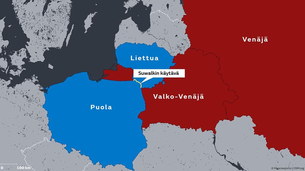 Suwalkin käytävä on harvaan asuttu, noin 100 kilometrin levyinen tasainen metsäalue Liettuan ja Puolan rajalla.