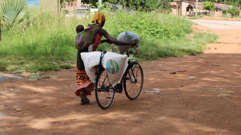 Tansanian Taboran läänissä jaettiin ruoka-apua 30. maaliskuuta.