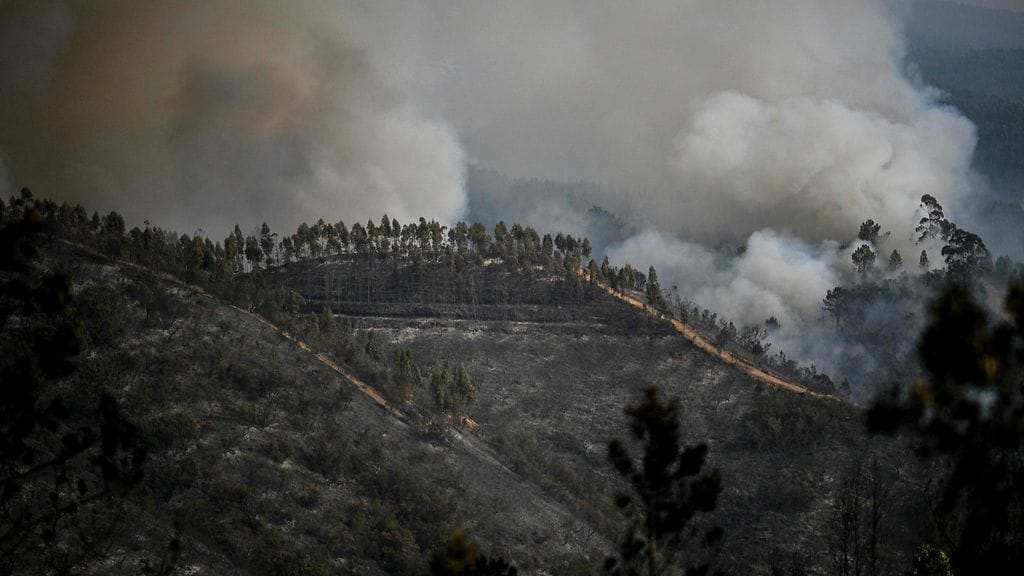 Savua nousee Etelä-Portugalissa maastopalojen seurauksena.