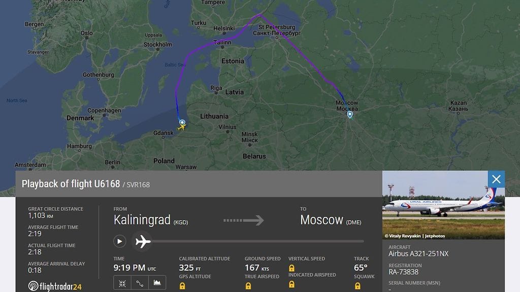 Kuvakaappaus: Flightradar24.com