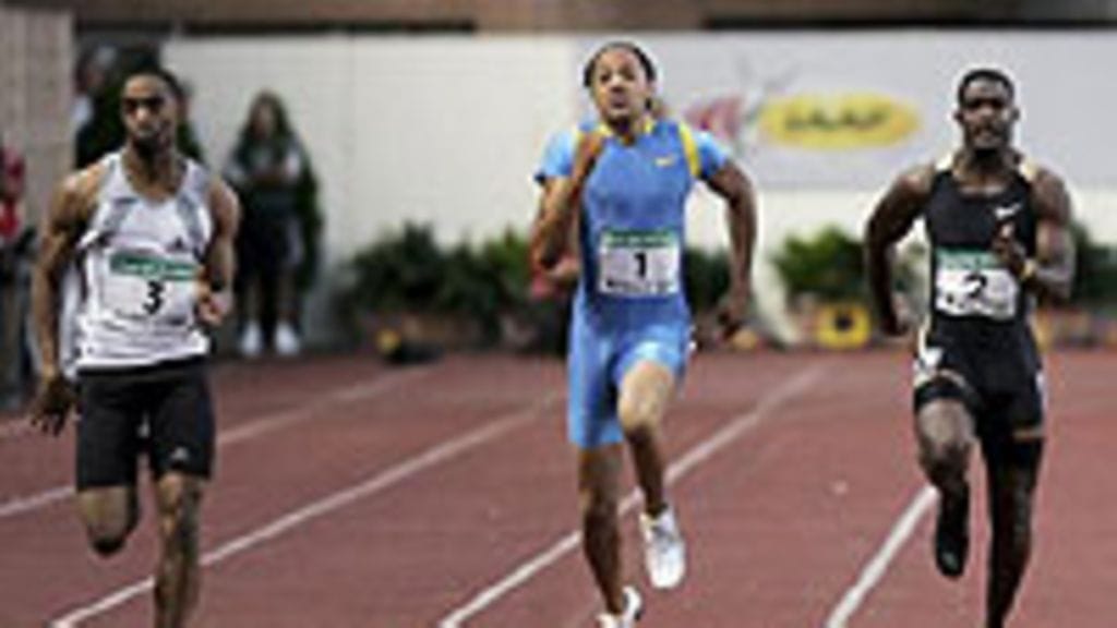 Tyson Gay, Wallace Spearmon ja Justin Gatlin, kuva: Ian Walton