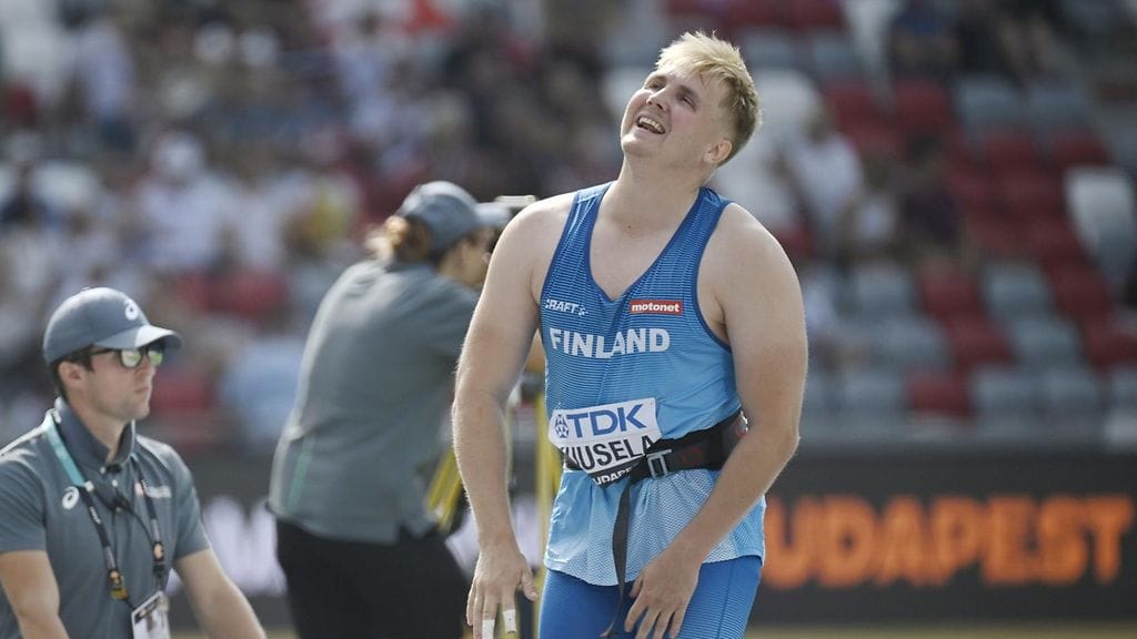 Toni Kuusela jäi tulokseen 79,27 miesten keihäskarsinnassa.