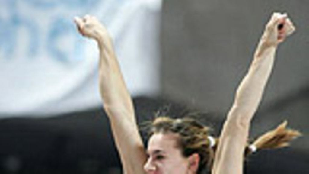 Jelena Isinbajeva EM-hallikisoissa, kuva: Stu Forster/Getty Images