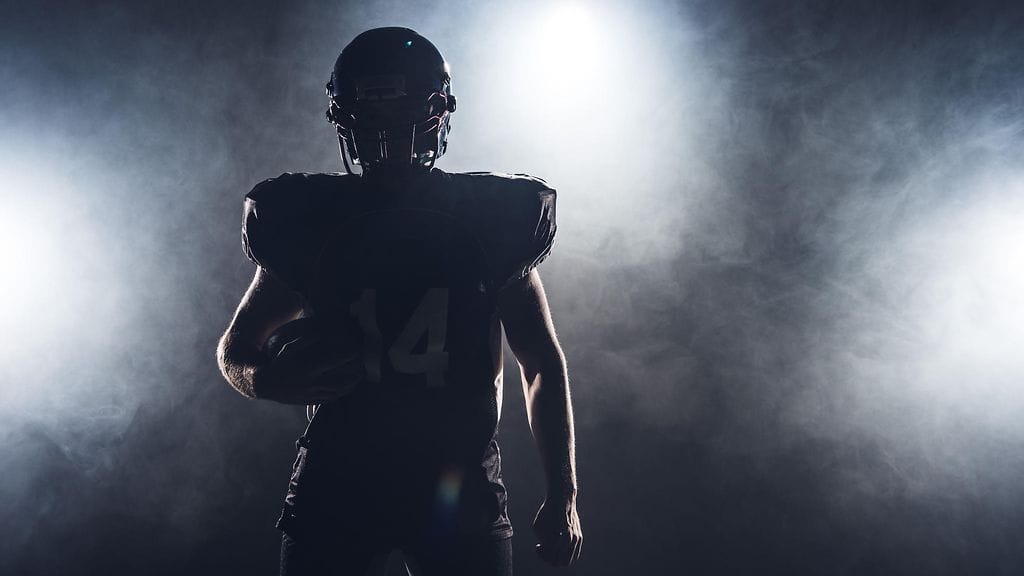 Norjalainen amerikkalaisen jalkapallon pelaaja on poissa. Kuvituskuva.