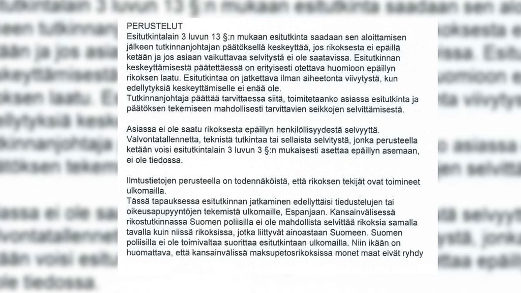 Tutkinnanlopetuspäätös 1