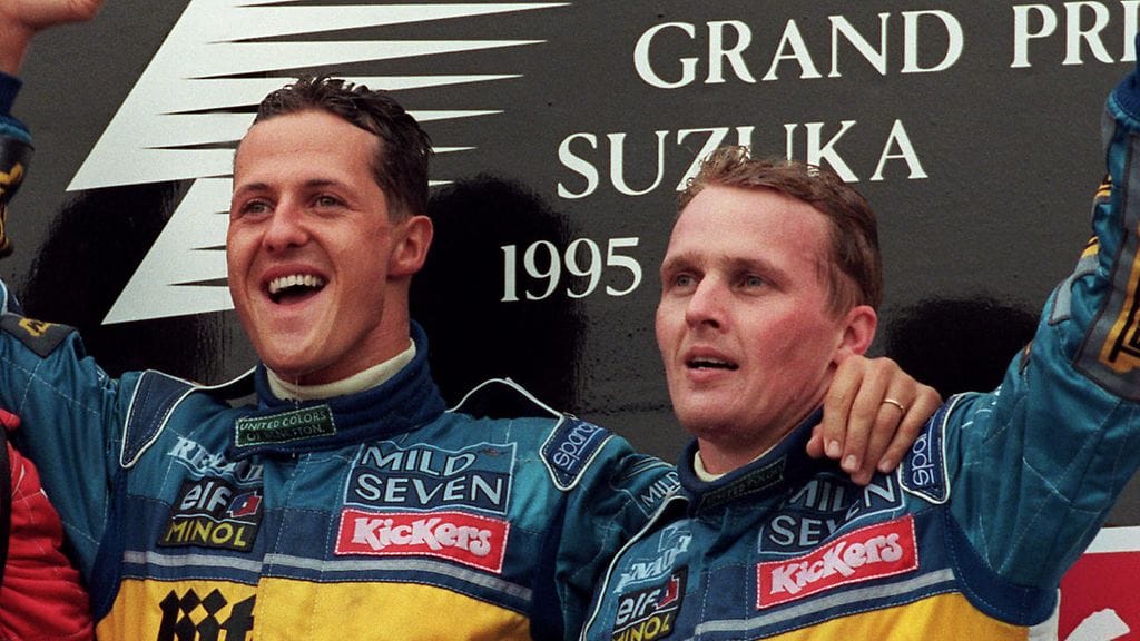 Johnny Herbert ajoi Michael Schumacherin rinnalla Benettonin ratissa.