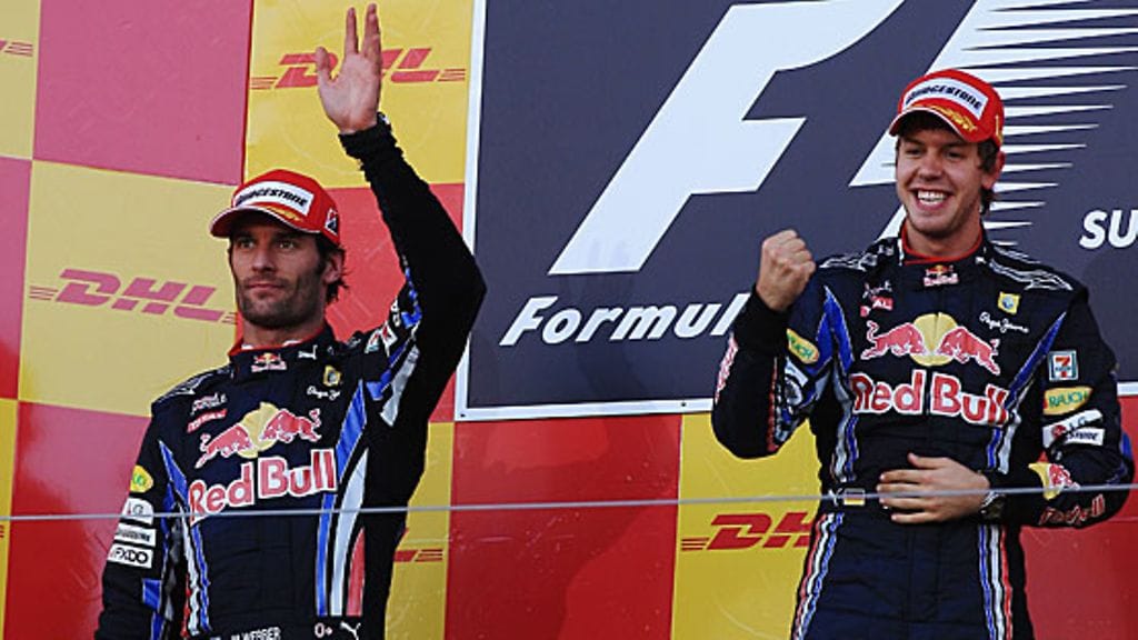 Mark Webber ja Sebastian Vettel, kuva: Mark Thompson/Getty Images