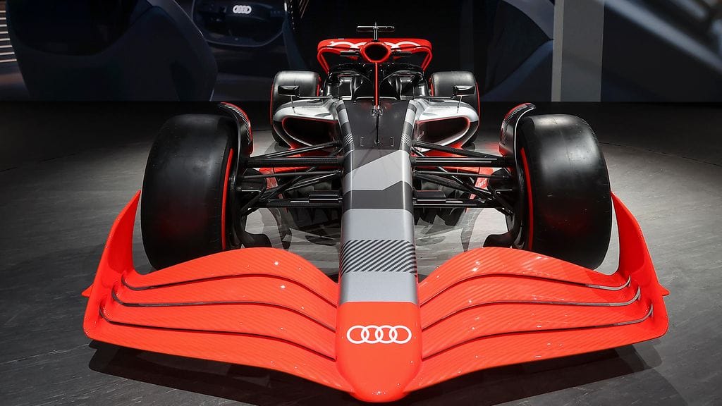 Audin F1-auton prototyyppi oli esillä Shanghaissa keväällä.