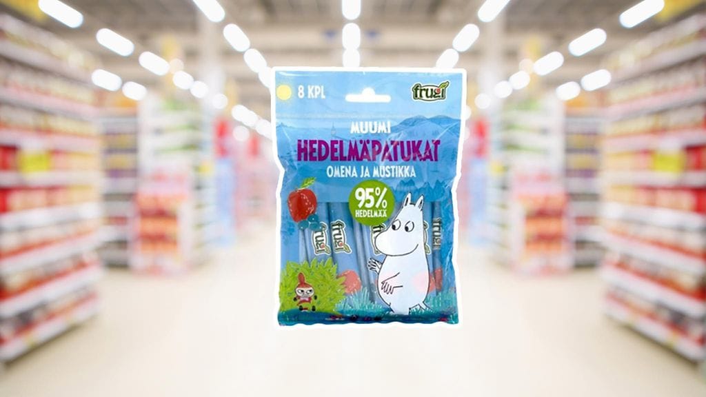 Muumi-hedelmäpatukoita vedetään myynnistä yhteensä kolme erää.