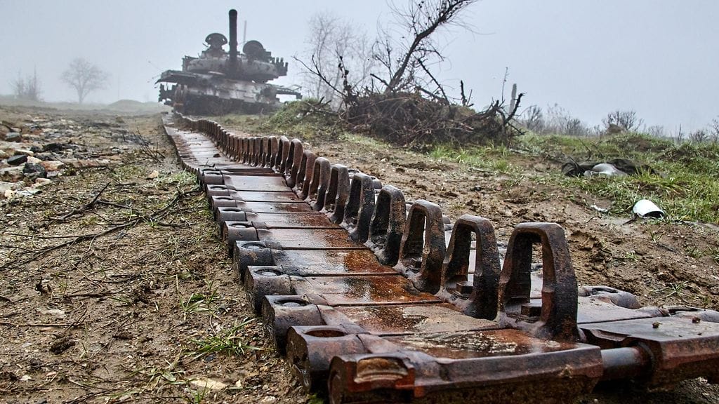 Taistelupanssarivaunu Ukrainan Harkovan alueella joulukuussa 2022.