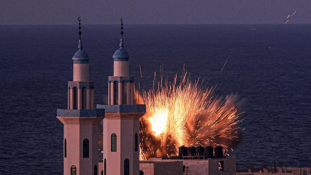 Räjähdys Gazassa 12. lokakuuta.