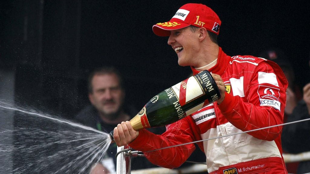 Michael Schumacher piti railakkaista juhlista.