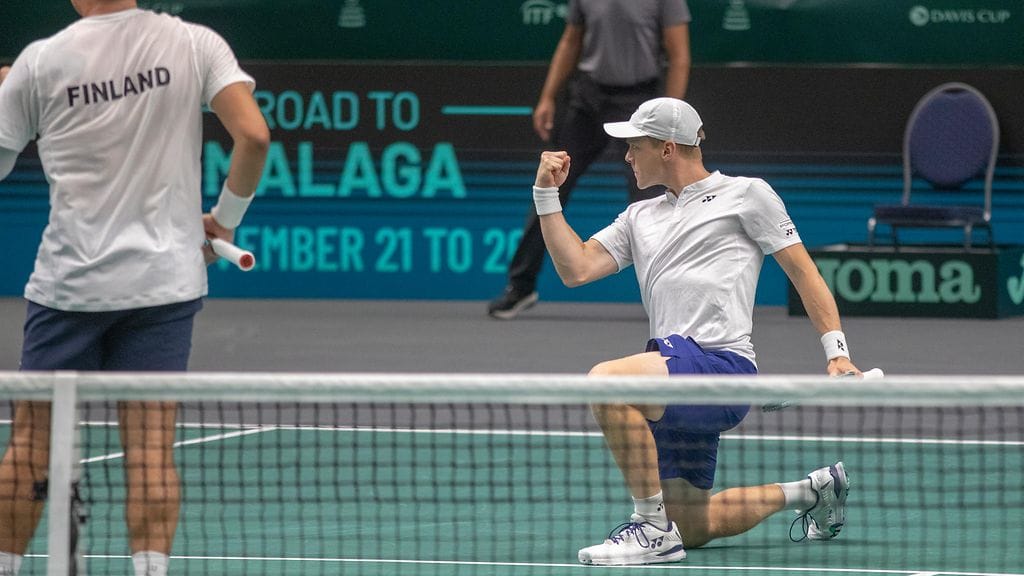 Harri Heliövaara tuuletti syyskuussa, kun Suomi eteni Davis Cupissa kahdeksan parhaan joukkoon.